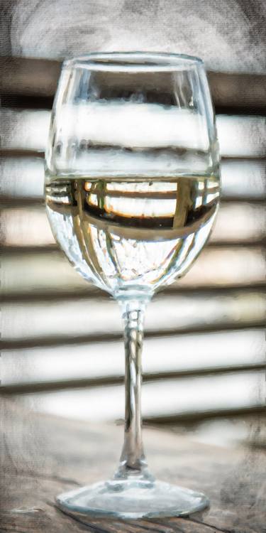 White Wine Kitchen Dining Room Art Glass White - Limited Edition of 1 thumb