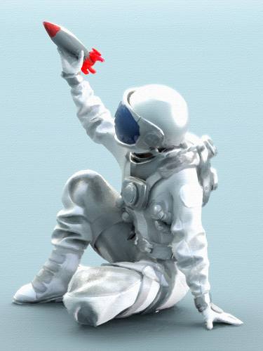 Dreaming Of Mars Astronauts Sitting Playful Space Occupy Mars - Limited Edition of 1 thumb