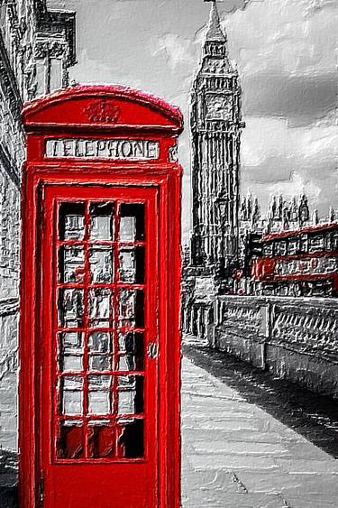 London Phone Booth British England History Big Ben United Kingdom Great Britain - Limited Edition of 1 thumb