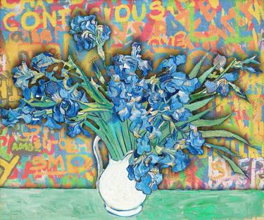 Graffiti Van Gogh Irises - Limited Edition of 1 thumb