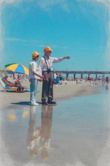 Old People Seniors On Beach - Limited Edition of 1 thumb