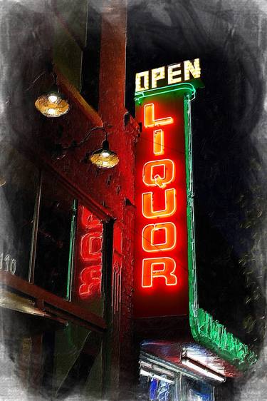 Open Liquor Store Neon Sign Bar Art - Limited Edition of 1 thumb