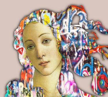 Botticelli Birth Of Venus Pop Color Graffiti 1 - Limited Edition of 1 thumb