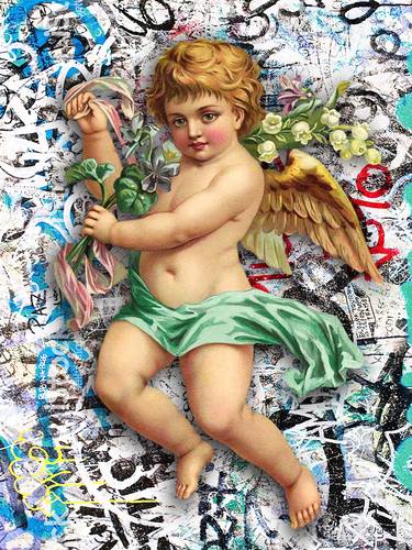 Cupid Cherub Graffiti Angel 2 - Limited Edition of 1 thumb