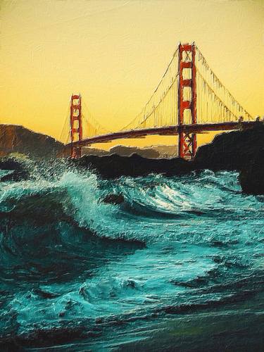 Golden Gate Bridge Gold Bay - Limited Edition of 1 thumb