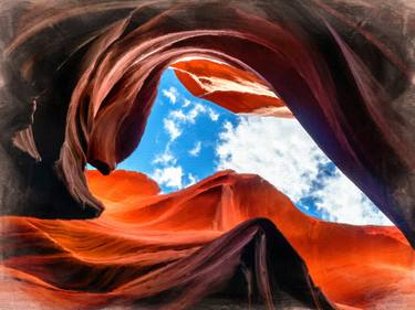 Southwest Dessert Sky Rock Abstract - Limited Edition of 1 thumb