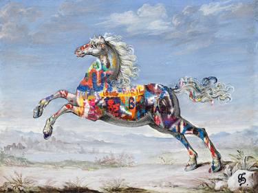 Graffiti Running Leaping Horse - Limited Edition of 1 thumb