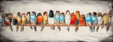 Colorful Birds On A Wire - Limited Edition of 1 thumb