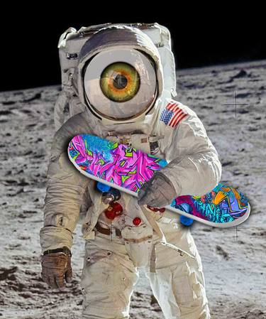 Eye Space Travel Astronaut Universe Moon Skateboard Skating - Limited Edition of 1 thumb