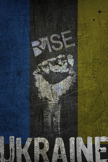 Support Ukraine I Stand With Ukraine Ukrainian Flag Fist Rise - Limited Edition of 1 thumb