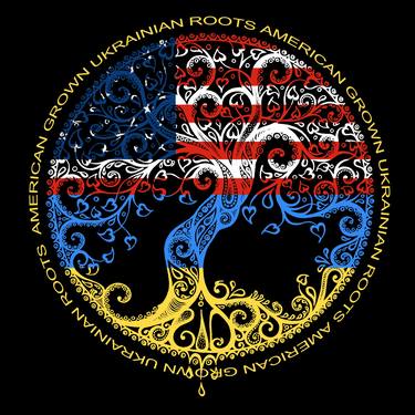 American Grown Ukrainian Roots Ukraine Flag 2 - Limited Edition of 1 thumb