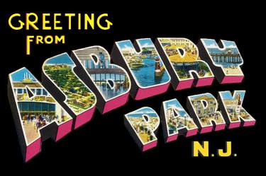 Asbury Park New Jersey Tillie Post Card Black - Limited Edition of 1 thumb