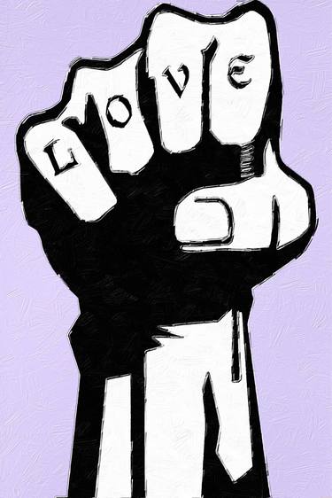 Love Hate Fist Salute Purple - Limited Edition of 1 thumb