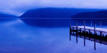 Blue Dock Sunset Sunrise Water Sky Landscape 2 - Limited Edition of 1 thumb