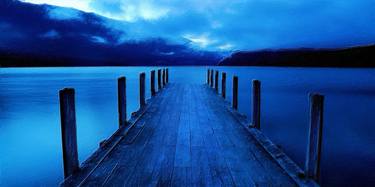 Blue Dock Sunset Sunrise Water Sky Landscape 4 - Limited Edition of 1 thumb