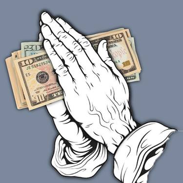 Rubino Money Calling Gangster Entrepreneur Christmas Hip Hop Gift Praying Hands - Limited Edition of 1 thumb