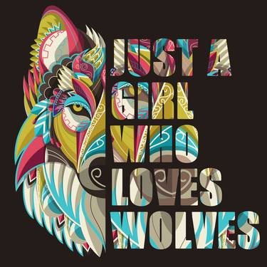 Just A Girl Who Loves Wolves Mandala thumb