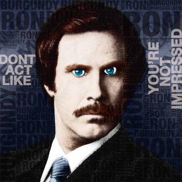 Will Ferrell Anchorman The Legend of Ron Burgundy Words Color thumb