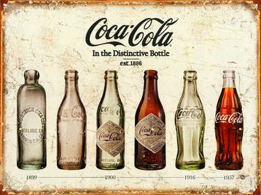 Coca-Cola Bottle Evolution Vintage Sign thumb