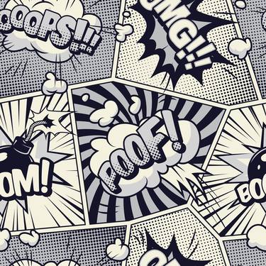 Comic monochrome seamless pattern Comic Book Art Pop thumb