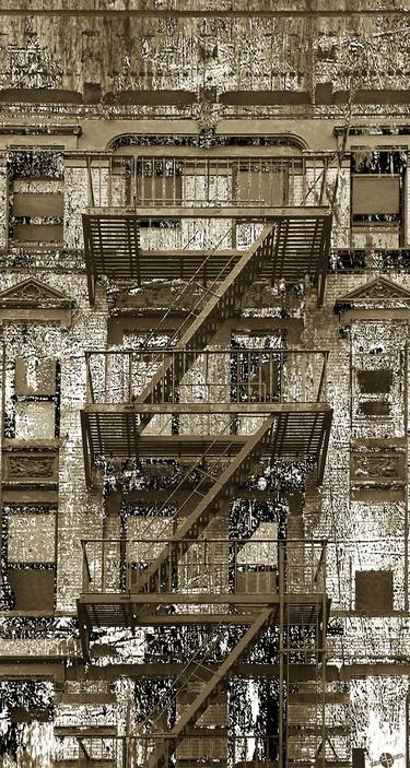 Sepia Fire Escapes New York City thumb