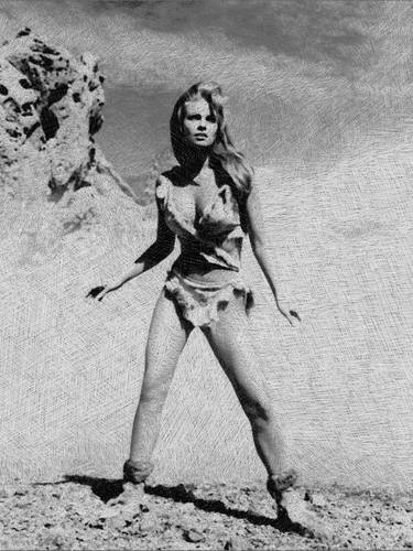 Raquel Welch as cave girl Loana most famous pose Million Years BC thumb