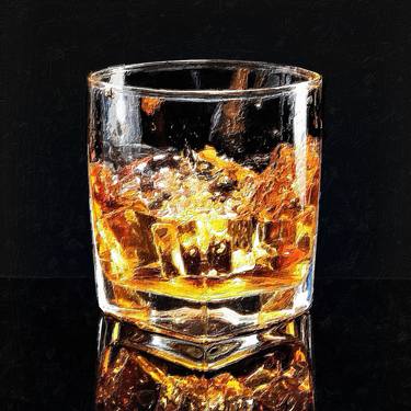 Splash Whiskey Scotch Bar Art Painting 2 thumb