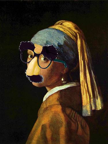 Girl With The Pearl Earring and Groucho Glasses thumb