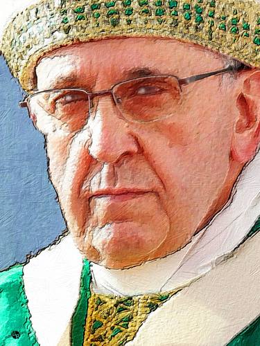 Pope Francis Acrylic Portrait 2 thumb