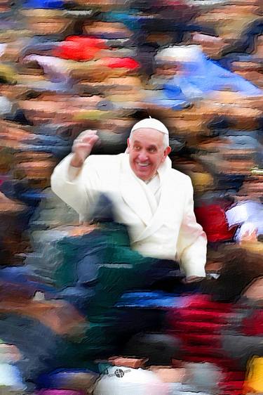 Pope Francis In Crowd of Faithful Acrylic 4 thumb