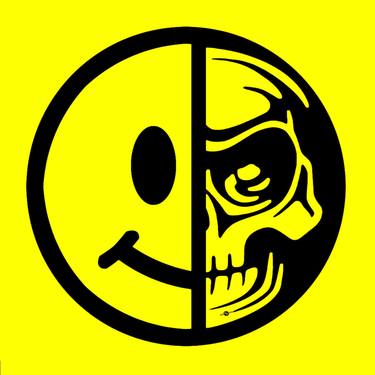 Smiley Face Skull Yellow thumb