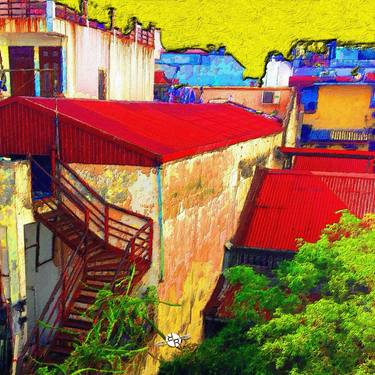 Vietnam Back alley Painting Yellow Sky thumb