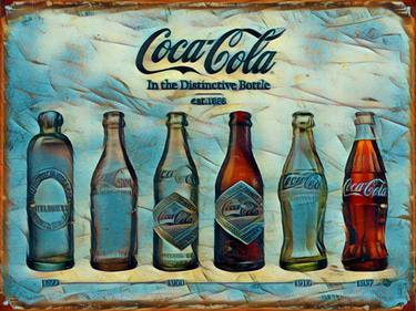 Coca-Cola Bottle Evolution Vintage Sign 2 thumb