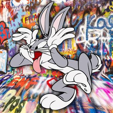 Bugs Bunny Pop Art Graffiti Crazy Face Funny thumb