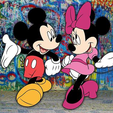 Mickey And Minnie Mouse Pop Art Graffiti Love Happy 3 thumb