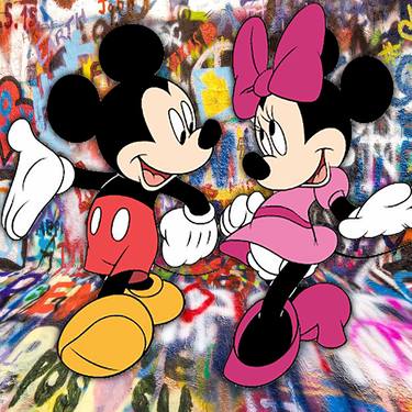 Mickey And Minnie Mouse Pop Art Graffiti Love Happy 2 thumb