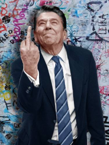 Ronald President Reagan Happy American Painting Graffiti Finger thumb