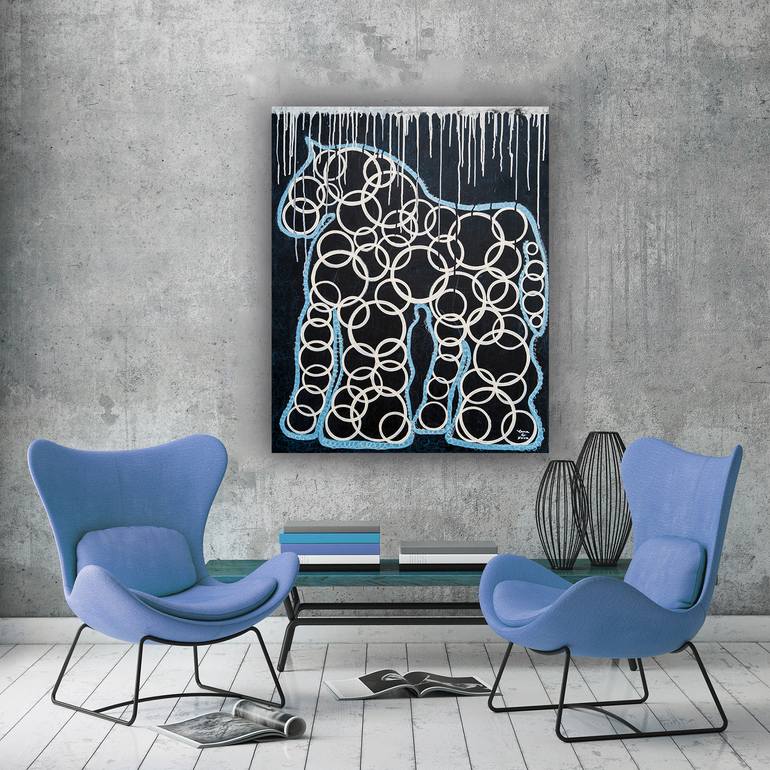 Original Abstract Animal Painting by Yana G Nova