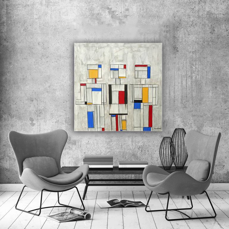 Original Abstract Geometric Painting by Yana G Nova