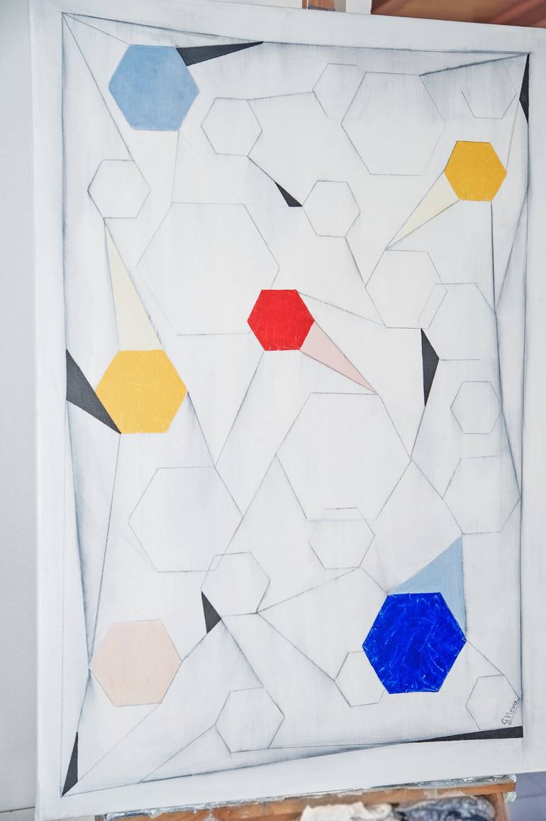 Original Abstract Geometric Painting by Yana G Nova