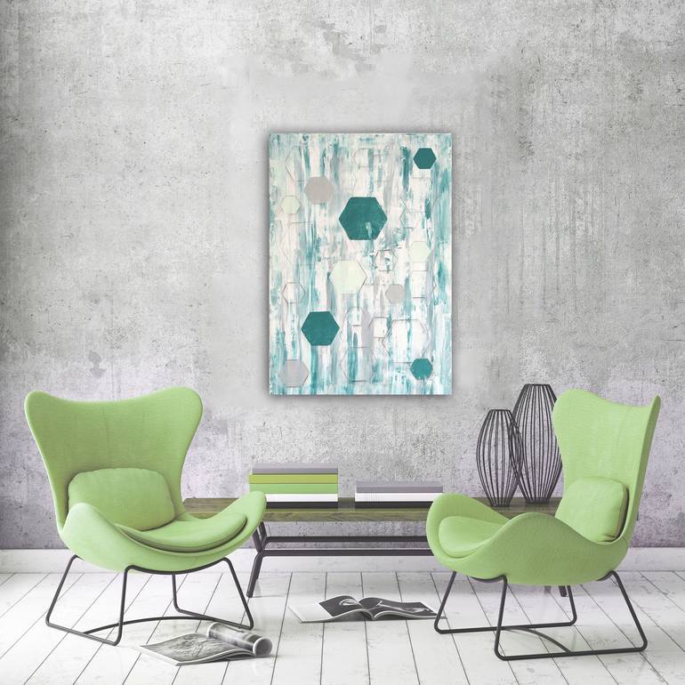 Original Abstract Geometric Painting by Yana G Nova