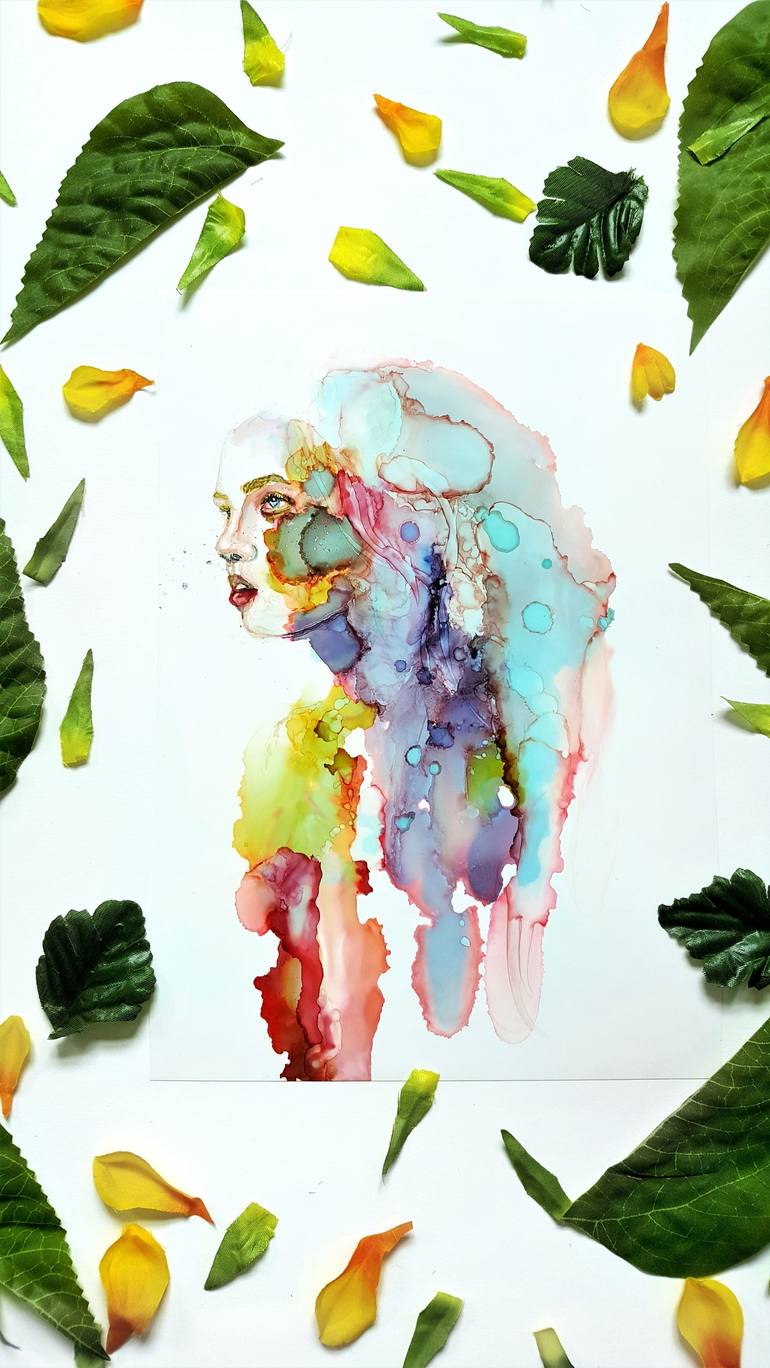Original Abstract Portrait Painting by Alana Kate