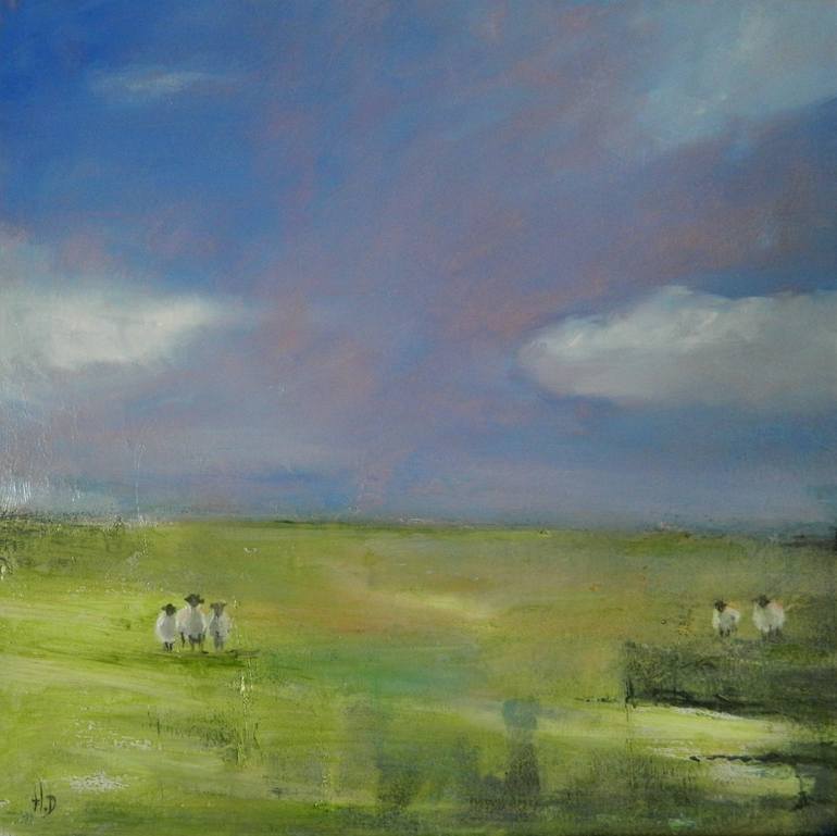 Interrupting sheep Painting by Helen Dunning | Saatchi Art