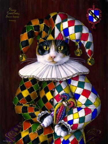 Print of Cats Paintings by Paul Grosse