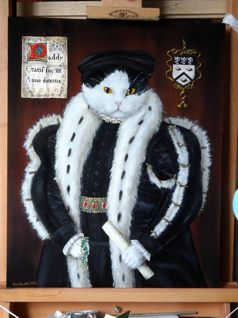 Original Figurative Cats Painting by Paul Grosse