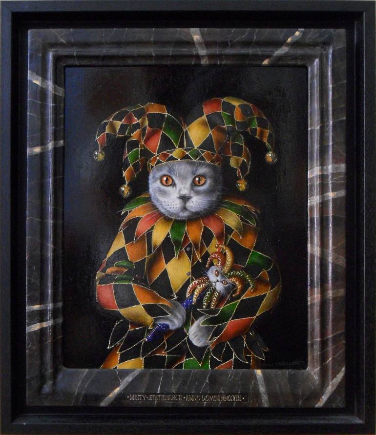 Original Cats Painting by Paul Grosse