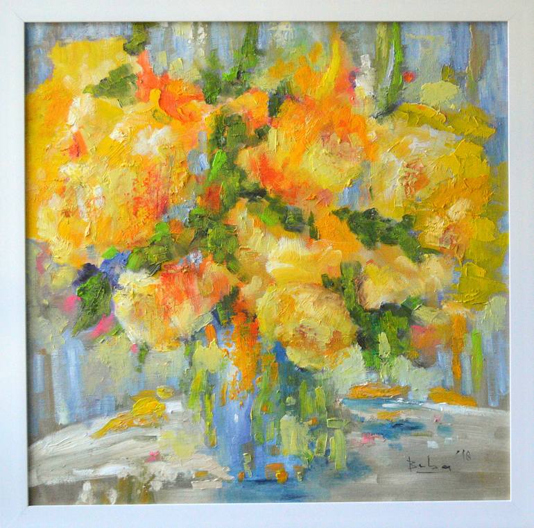 Yellow roses Painting by Buba Glodjovic | Saatchi Art