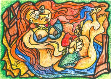 Print of Cubism Erotic Paintings by Caio Ricci