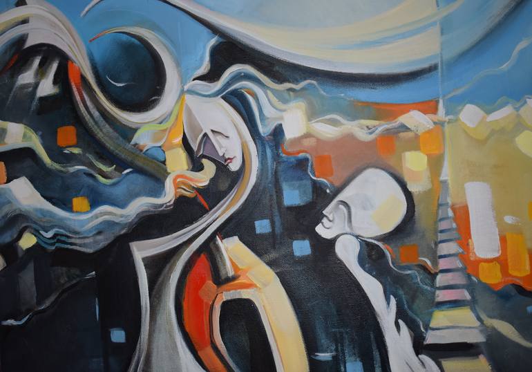 Original Impressionism Love Painting by Eka Mer
