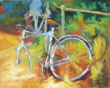 Print of Expressionism Bicycle Paintings by Rimma Chibaeva